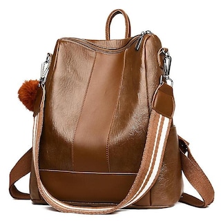 Foto 4 | Foto 4 | Mochila Huoguo Para Mujer, Escuela, Piel Y Niñas, Color Marrón - Venta Internacional.