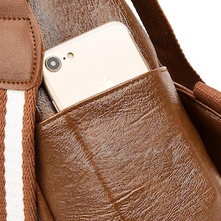 Foto 5 | Foto 5 | Mochila Huoguo Para Mujer, Escuela, Piel Y Niñas, Color Marrón - Venta Internacional.