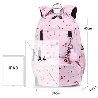 Foto 4 | Foto 4 | Mochila Sanlin Beans Impermeable Para Niñas En Edad Escolar Rosa - Venta Internacional.