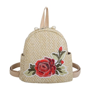 Foto 1 | Foto 1 | Mochila Huoguo Para Mujer Tejida En Paja, Rosa, Estilo Vintage - Venta Internacional.