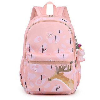 Foto 1 | Foto 1 | Mochila Huoguo School De Nailon Impermeable Para Estudiantes Rosa - Venta Internacional.