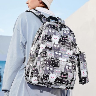 Foto 5 | Foto 5 | Mochila Huoguo De Gran Capacidad Para Escuela Secundaria Negra - Venta Internacional.