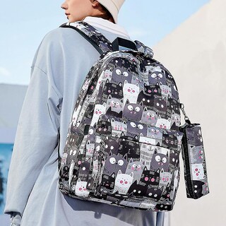 Foto 6 | Foto 6 | Mochila Huoguo De Gran Capacidad Para Escuela Secundaria Negra - Venta Internacional.