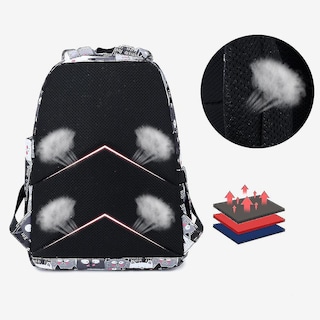 Foto 7 | Foto 7 | Mochila Huoguo De Gran Capacidad Para Escuela Secundaria Negra - Venta Internacional.