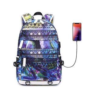 Foto 1 | Foto 1 | Mochila Escolar Huoguo Outdoor Printed Impermeable Púrpura - Venta Internacional.