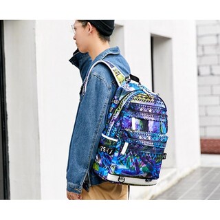 Foto 2 | Foto 2 | Mochila Escolar Huoguo Outdoor Printed Impermeable Púrpura - Venta Internacional.