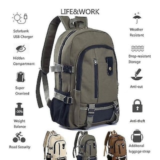 Foto 4 | Foto 4 | Mochila Huoguo Leisure Travel, Lona Negra, 43 Cm X 29 Cm X 15 - Venta Internacional.