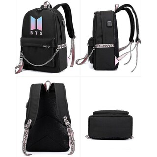 Foto 3 | Foto 3 | Mochila Huoguo Bts Cute Con Carga Usb De Nailon Impermeable - Venta Internacional.
