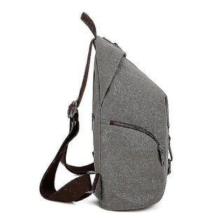 Foto 5 | Foto 5 | Mochila Huoguo Canvas Antirrobo Hombro Gris Azul - Venta Internacional.