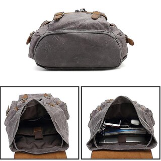 Foto 3 | Foto 3 | Mochila Huoguo, Lona Pulida, Retro, Impermeable, 33 X 13 X 44 Cm - Venta Internacional.