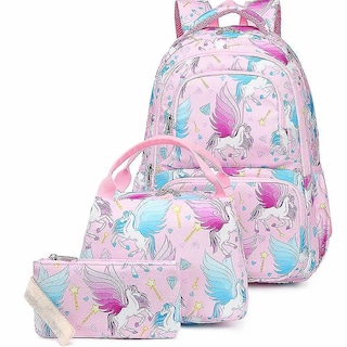 Foto 1 | Foto 1 | Mochila Huoguo De Dibujos Animados De Tres Piezas Para Colegialas Rosa - Venta Internacional.