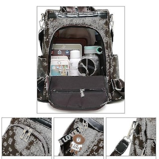 Foto 2 | Foto 2 | Mochila Huoguo Mochila Escolar De Viaje De Piel Suave De Color Caqui, 0,6 Kg - Venta Internacional.