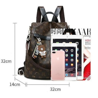 Foto 5 | Foto 5 | Mochila Huoguo Mochila Escolar De Viaje De Piel Suave De Color Caqui, 0,6 Kg - Venta Internacional.