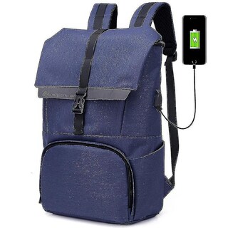 Foto 1 | Foto 1 | Mochila Huoguo College Style Azul De Nylon Impermeable 29x15x45 - Venta Internacional.