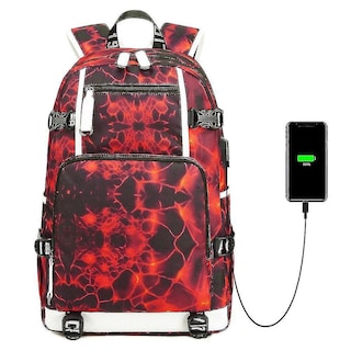 Foto 1 | Foto 1 | Mochila Huoguo Impreso Oxford Impermeable Rojo 30x13x48cm - Venta Internacional.
