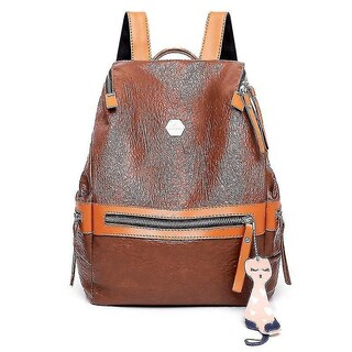 Foto 6 | Foto 6 | Mochila Huoguo Bolsa De Viaje De Piel Suave De Gran Capacidad Negra - Venta Internacional.
