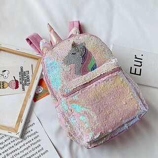 Foto 5 | Foto 5 | Mochila Escolar Huoguo, Mochila Escolar Con Lentejuelas Y Lentejuelas De Unicornio - Venta Internacional.