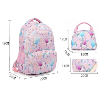 Foto 4 | Foto 4 | Mochila Huoguo Rosa Impermeable Para Colegialas De 3 Piezas - Venta Internacional.