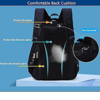 Foto 5 | Foto 5 | Mochila Huoguo Impermeable Para Escuela Primaria Negra - Venta Internacional.