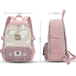 Foto 5 | Foto 5 | Mochila Huoguo Para Niñas De Secundaria, Nailon, Rosa - Venta Internacional.