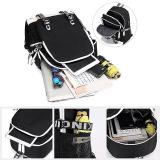 Foto 2 | Foto 2 | Mochila Huoguo Billie Eilish Pattern De Nailon Recargable Por Usb - Venta Internacional.