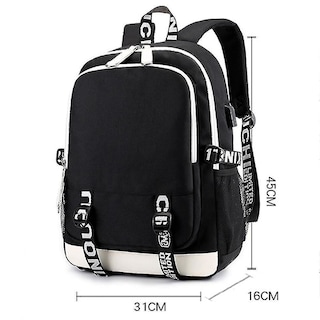 Foto 5 | Foto 5 | Mochila Huoguo Billie Eilish Pattern De Nailon Recargable Por Usb - Venta Internacional.