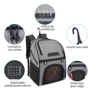Foto 2 | Foto 2 | Mochila Deportiva con Compartimentos para Zapatos Eo Safe Imports Esi-16550 Gris
