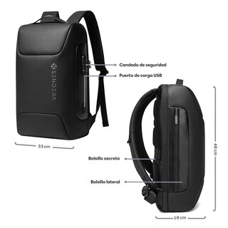 Foto 6 | Foto 6 | Mochila para Laptop 17.5” Impermeable Sendera Negro