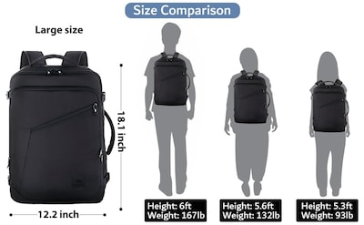 Foto 3 | Foto 3 | Mochila De Viaje Matein Para Hombre, 27 L, Ligera E Impermeable, Negra - Venta Internacional.