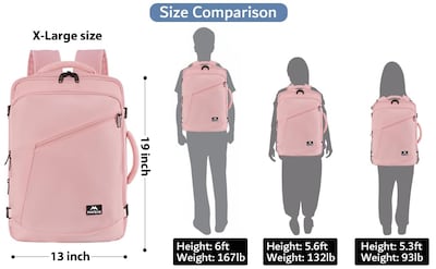 Foto 7 | Foto 7 | Mochila De Viaje Matein Pink Para Mujer De 35 L Con Capacidad Ampliable - Venta Internacional.