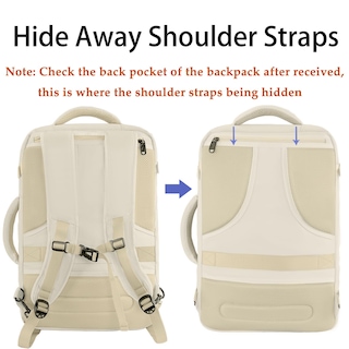 Foto 6 | Foto 6 | Mochila Matein Large De 45 L Para Viaje Aprobada Para Vuelos, Color Beige - Venta Internacional.