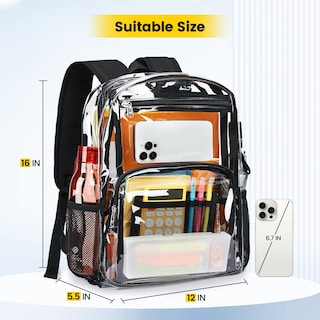 Foto 2 | Foto 2 | Mochila Transparente Vorspack Heavy Duty, Grande, Para Adultos, Negra - Venta Internacional.