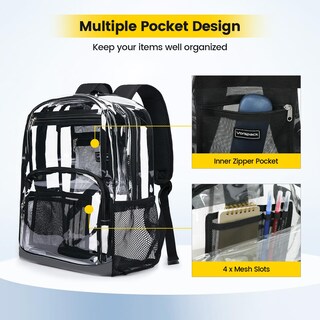 Foto 4 | Foto 4 | Mochila Transparente Vorspack Heavy Duty, Grande, Para Adultos, Negra - Venta Internacional.