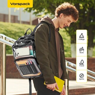 Foto 7 | Foto 7 | Mochila Transparente Vorspack Heavy Duty, Grande, Para Adultos, Negra - Venta Internacional.