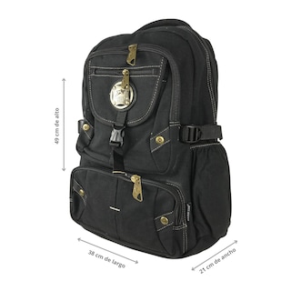 Foto 3 | Foto 3 | Mochila Golden Star Lona De Algodón Gf-1395 Color Negro