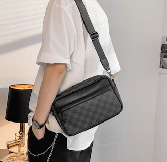 Foto 5 | Foto 5 | Bandolera Xtellar Para Hombre Bolso Crossbody Cuadros Negro