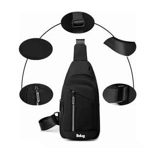 Foto 5 | Foto 5 | Pechera Mochila Impermeable Multifunción Cruzada Hombro Negro Belug