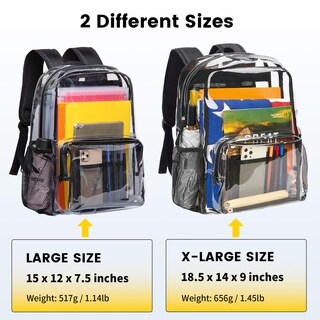 Foto 2 | Foto 2 | Mochila Transparente Vorspack Extra Grande De Pvc Transparente Negro - Venta Internacional.