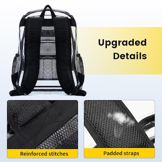 Foto 6 | Foto 6 | Mochila Transparente Vorspack Extra Grande De Pvc Transparente Negro - Venta Internacional.