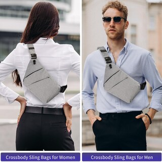 Foto 3 | Foto 3 | Bolso Bandolera Osoce 1.0s Gris Claro Antirrobo Para Mujeres Y Hombres - Venta Internacional.