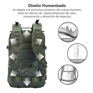 Foto 3 | Foto 3 | Mochila Táctica Multifuncional Para Exteriores De 45 L Verde