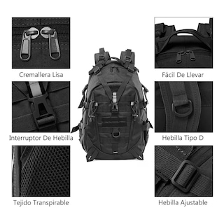 Foto 4 | Foto 4 | Mochila Tactica De Cámping Impermeable Gran Capacidad 45l Negro