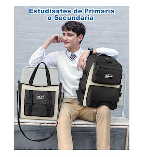 Foto 4 | Foto 4 | Mochila Escolar Lab.g Viaje Bolsa Impermeable Mochilas Reforzada 2 En 1 Negro