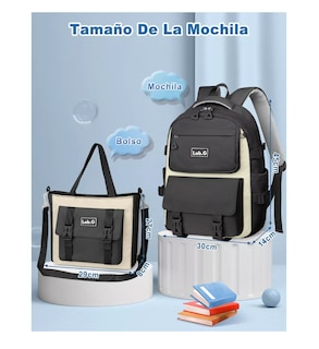 Foto 5 | Foto 5 | Mochila Escolar Lab.g Viaje Bolsa Impermeable Mochilas Reforzada 2 En 1 Negro