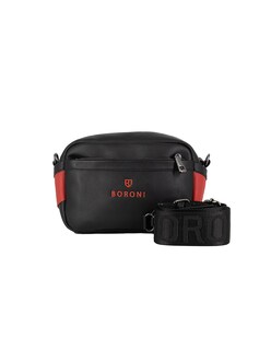 Foto 1 | Foto 1 | Bandolera Crossbody Boroni Negro Rojo Con Correa Ajustable