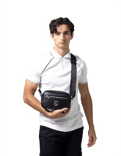 Foto 4 | Foto 4 | Bandolera Crossbody Boroni Negro Plata Con Correa Ajustable