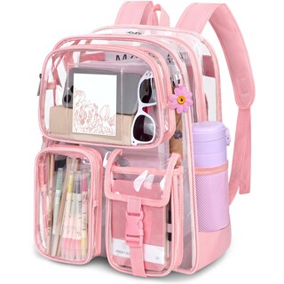 Foto 1 | Foto 1 | Mochila Transparente Attmu Heavy Duty Pvc Transparente Rosa - Venta Internacional.