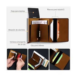 Foto 3 | Foto 3 | Cartera Con Protección Rfid De Aluminio Para Hombre Eo Safe Imports Esi-19373 Marron