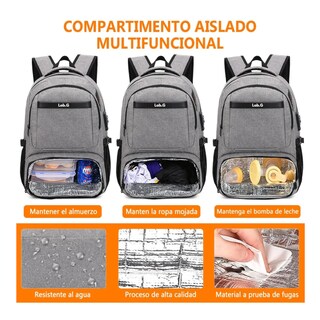 Foto 5 | Foto 5 | Mochila De Almuerzo Portátil Lab.g, Gris