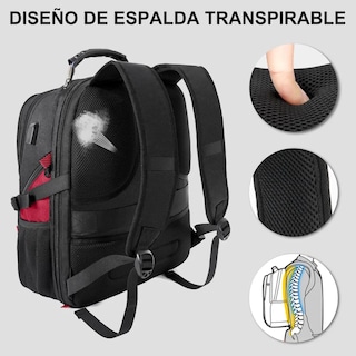 Foto 4 | Foto 4 | Mochila Para Laptop Impermeable Eo Safe Imports Esi-19444 Rojo